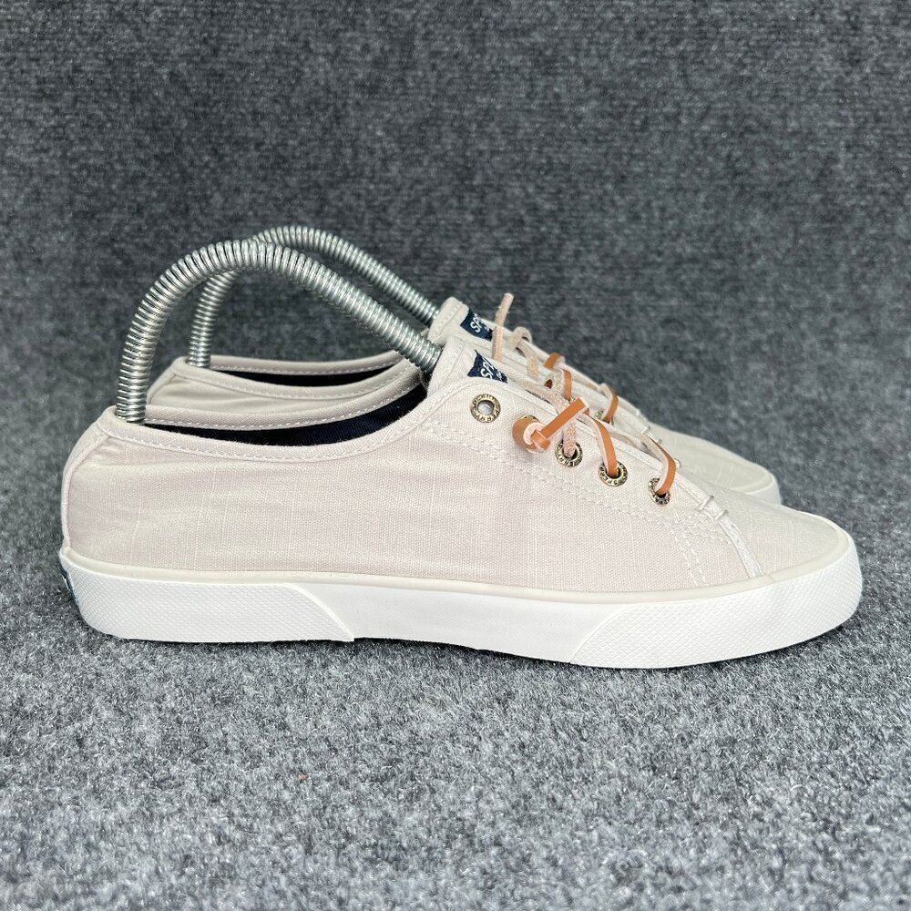 Sperry Seacoast Sneakers Womens Size 7.5 Grey Canvas Slip On Summer Casual Shoes